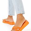 Papuci dama piele Caleyo portocalii-Papuci fara toc-Papuci dama piele