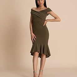 Rochie midi Emelina Kaki-Rochii midi-Rochii midi