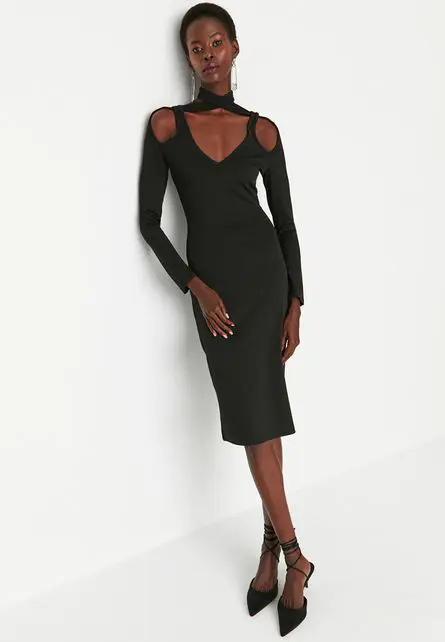 Rochie midi neagra Relation-Rochii de ocazie-Rochii midi