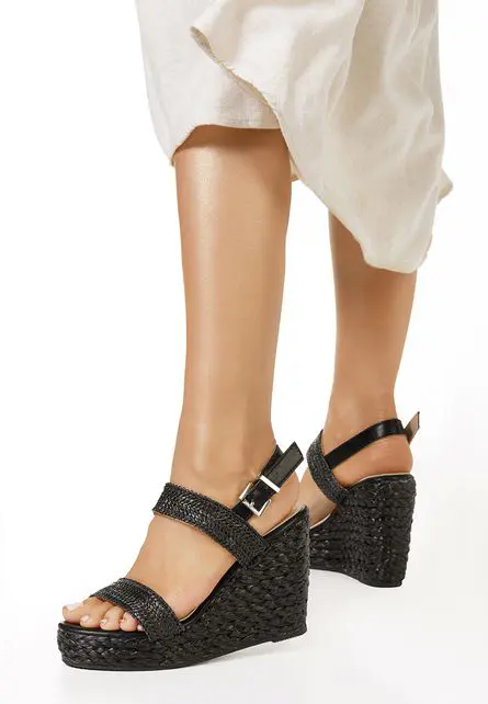 Sandale cu platforma Theresa Negre-Sandale cu platforma-Sandale cu platforma