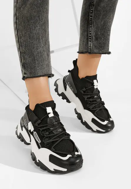 Sneakers dama Cornedo V2 negri-Sneakers cu platforma-Sneakers cu platforma