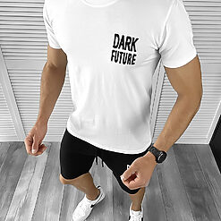 Trening barbati alb/negru pantaloni + tricou 11699 119-4-Trening