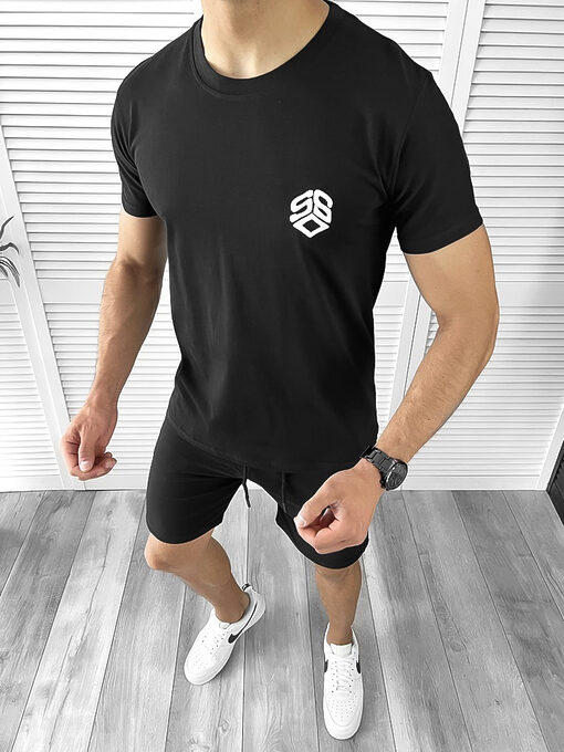 Trening barbati negru/negru pantaloni + tricou 11701 82-5-Trening