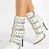 Botine elegante albe Aprilia-Botine cu toc-Botine elegante