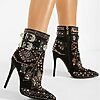 Botine elegante negre Marsala-Botine cu toc-Botine elegante