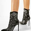 Botine elegante negre Massa-Botine cu toc-Botine elegante