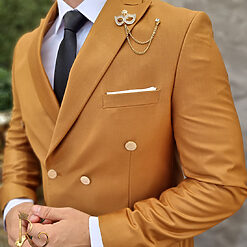 Costum Reginald Double Breasted maro Sacou si Pantalon C4202 2