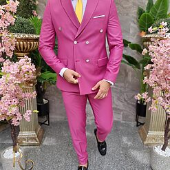 Costum Reginald Double Breasted movlila Sacou si Pantalon C4203 4