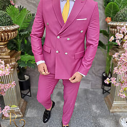 Costum Reginald Double Breasted movlila Sacou si Pantalon C4203 5