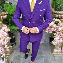 Costum barbatesc mov Sacou si Pantalon C4211 2