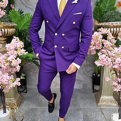 Costum barbatesc mov Sacou si Pantalon C4211 3