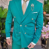 Costum barbatesc verde: Sacou si Pantalon - C4213-Costume