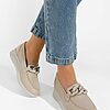 Mocasini piele naturala Leslie bej-Mocasini piele naturala-Pantofi dama casual