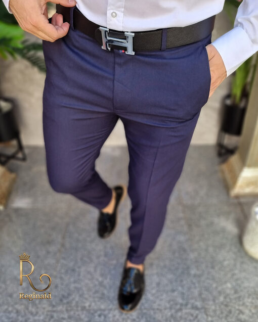 Pantaloni eleganti bleumarin