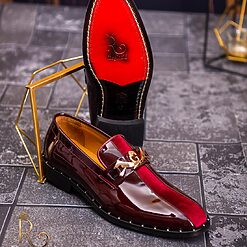 Pantofi Loafers barbatesti bordeaux piele lacuitacatifea P1734 3