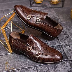 Pantofi Loafers barbatesti maro piele naturala P1766 4