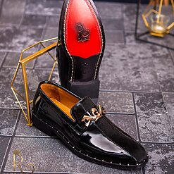 Pantofi Loafers barbatesti negri piele naturala P1736 3