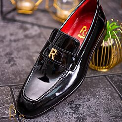 Pantofi Loafers barbatesti negri piele naturala P1739 2