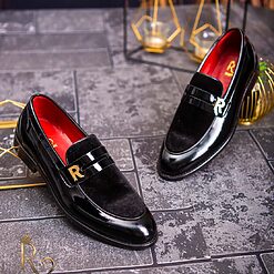 Pantofi Loafers barbatesti negri piele naturala P1743 3