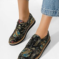 Pantofi casual dama piele Casilas multicolori-Pantofi dama casual-Pantofi oxford derby dama