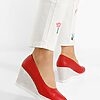 Pantofi cu platforma Kaira rosii-Pantofi cu platforma-Pantofi cu platforma