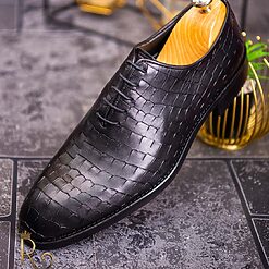 Pantofi eleganti barbatesti negri piele naturala croc P1737 2