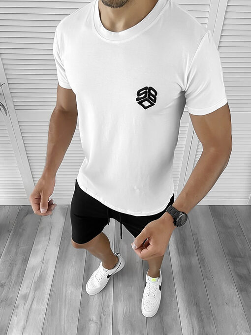 Trening barbati alb/negru pantaloni + tricou 11701 98-4*-Trening