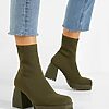 Botine cu toc gros verzi Azuda-Botine cu toc-Botine cu toc