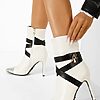 Botine cu toc subtire Linesa albe-Botine cu toc-Botine elegante