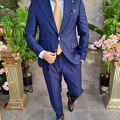 Costum de barbati albastru inchis Sacou si Pantalon C4324 5