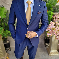 Costum de barbati albastru inchis Sacou si Pantalon C4324 6