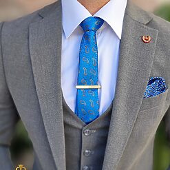 Costum de barbati gri Sacou Vesta si Pantalon C4362 6