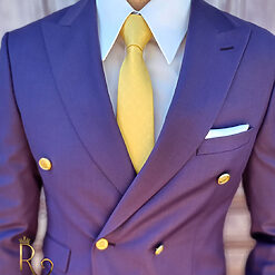 Costum elegant de barbati Mov cu butoni aurii Sacou si Pantalon C3723 3
