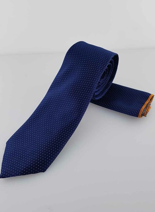 Cravata barbateasca cu bastista cu puncte aurii - CV331-Accesorii