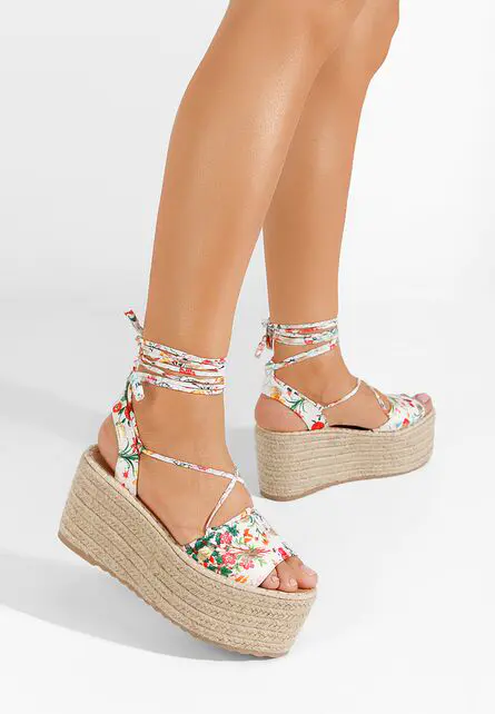 Espadrile cu platformă Alyada albe-Espadrile cu platforma-Sandale cu platforma
