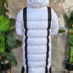 Geaca lunga de iarna alba cu gluga GC682 6