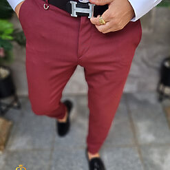 Pantaloni barbatesti visinii croiala conica PN752 2