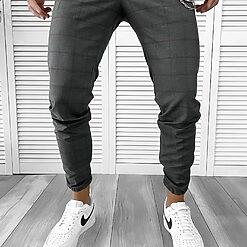 Pantaloni barbati casual in carouri 12117 i14-4.2**-Pantaloni > Pantaloni casual