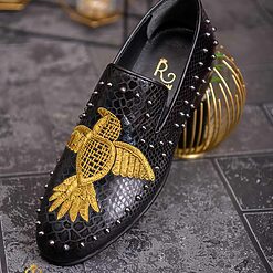 din piele naturala cu tinte metalice argintii- P1788-Pantofi