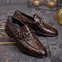 croc texture- P1789-Pantofi