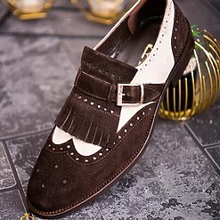 Pantofi Loafers maro/bej