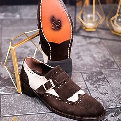 Pantofi Loafers marobej cu catarama piele intoarsa P1797 3