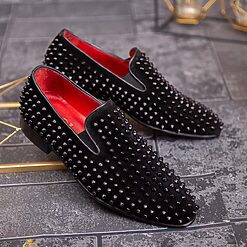 Pantofi Loafers negri cu tinte piele intoarsa P1798 4