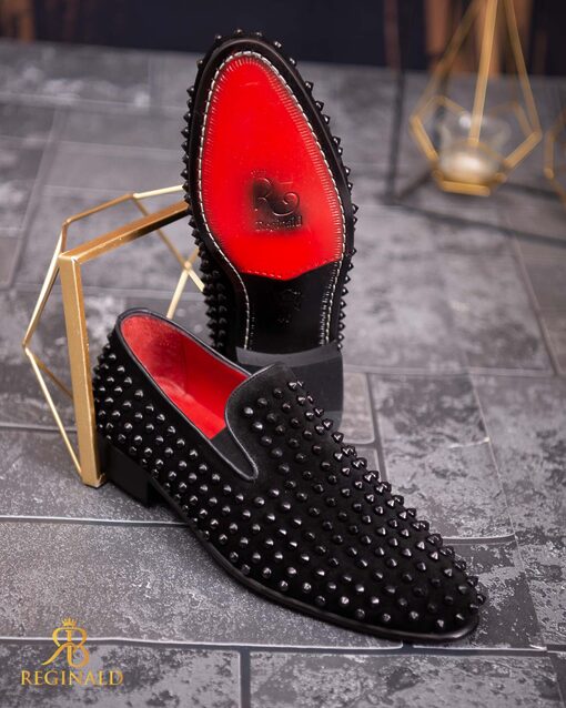 Pantofi Loafers negri cu tinte