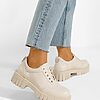 Pantofi casual cu platforma bej Elda-Pantofi dama casual-Pantofi dama casual