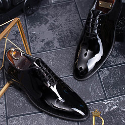 Piele naturala lacuita pe exterior - P1058-Pantofi