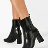 Botine cu toc gros Belleza negre-Botine cu toc-Botine cu toc