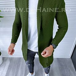 Cardigan barbati kaki slim fit ZR T3557 107-5-Cardigan barbati