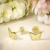 Cercei copii/bebe - Model fluture - Aur Galben 9K - Inchizatoare sigura si confortabila cu filet-Aur >> Aur 9K >> Cercei Aur 9K >> Noutati