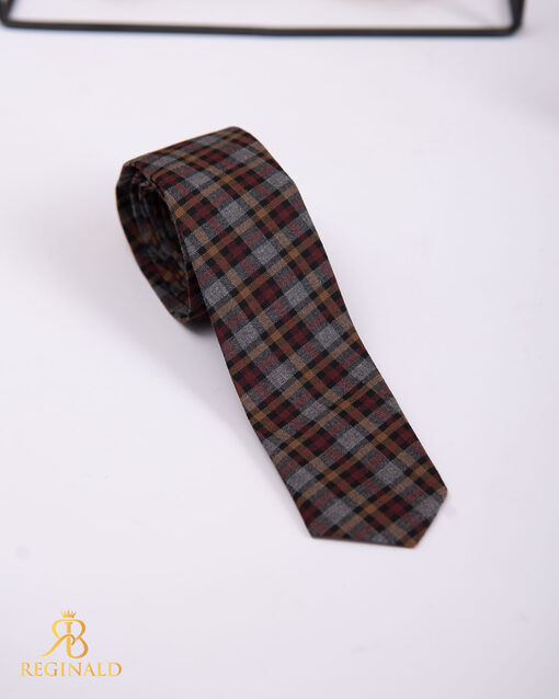 Cravata slim maro cu model - CV932-Accesorii